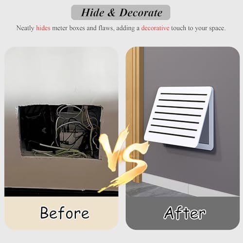 Farmhouse Style Electrical Panel Cover - Decorative Ventilated Fuse Box Lid, 9.8x7.9 inch Plastic Circuit Breaker Cover - Stylish & Durable Home Decor Solution for Meter Box