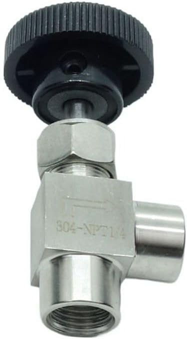 1 Piece Stainless Steel 304 Instrument Gas Angle Needle Valve 1/4" NPT Female x 1/4 NPT Female