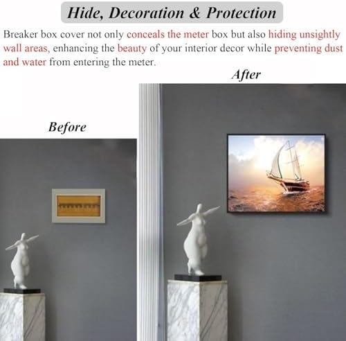 Decorative Wood Cover for Electrical Panel - Stylish Wall Mount Lid for Electric Meter Box & Circuit Breaker Protection - Vertical Design, Home Aesthetic Upgrade