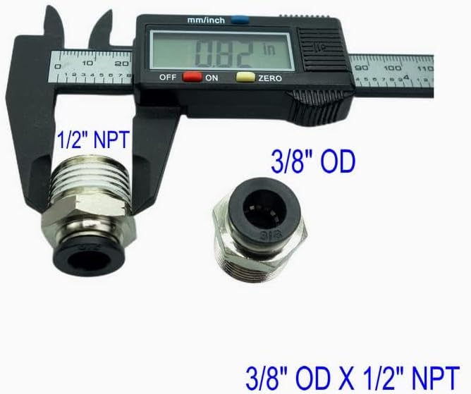 CDQBWQDJT 5 Pcs Pneumation Fitting 3/8" Tube OD Push To Connect X 1/2 NPT Pipe Male Connector