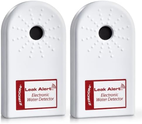 Zircon Leak Alert Water Leak Detector, Loud 90 dB Water Alarm, 2 Pack