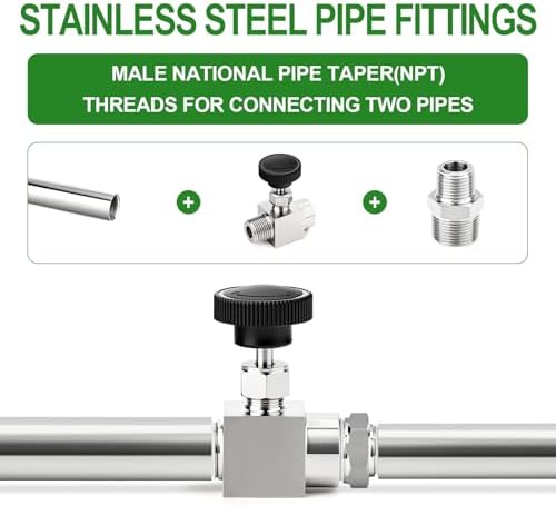 TAISHER 2PCS Forging of 304 Stainless Steel Reducer Hex Nipple, 1" NPT Male x 3/4" NPT Male Pipe Fitting