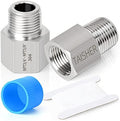 TAISHER 2PCS Forging of 304 Stainless Steel Pipe Fitting, Reducer Adapter, 3/8-Inch Male Pipe x 3/4-Inch Female Pipe