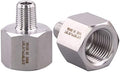 Forged Reducer Adapter Fitting - Stainless Steel 304 Reducing Pipe Connector, 3/8" NPT Female x 1/8" NPT Male (pack of 2)