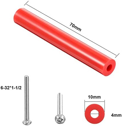 48 Pieces Electrical Outlet Spacers Extender Kit Includes 24 pcs 3 Inch Switch and 24 1-1/2 Inch 6-32 Thread Flat Head Device Mounting Extra Long Electrical Outlet Screws(Red)