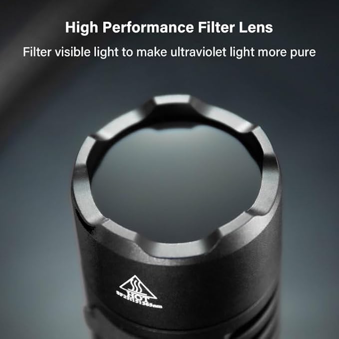 365nm UV Flashlight, Sofirn SF16 Rechargeable Powerful UV Flashlight with Tail Switch for Detecting Pet Dog Urine, Unveil Invisible Stains, High Definition Pure Ultraviolet（Battery Included）