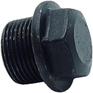 M22X1.5 Plug Metric Male Thread Hex Head Pipe Plug with Flange Black Carbon Steel Fitting for Terminate Pipe Ends 2 Pcs ﻿