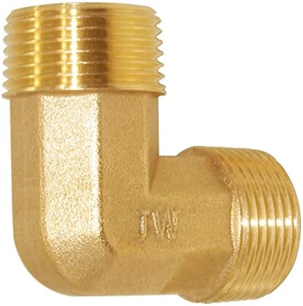 Joywayus 90-Degree Male Elbow Pipe Fitting Forged Brass 90 Degree Right Angle 3/4"NPT Male x 3/4"NPT Male (Pack of 2)