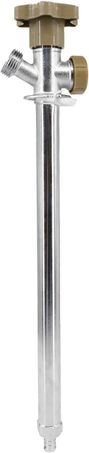 12-inch Anti-Siphon Frost Free Sillcock, Quater Turn 3/4-Inch Hose Bibb x 1/2-Inch PEX End,No Lead Brass Valve Frost Proof Outdoor Faucet Spigot