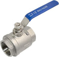 316 Stainless Steel 1/8"~3" Full Port Ball Valve with Blue Vinyl Handle, NPT Female x Female Thread,1000 WOG (1.5"(1PC))