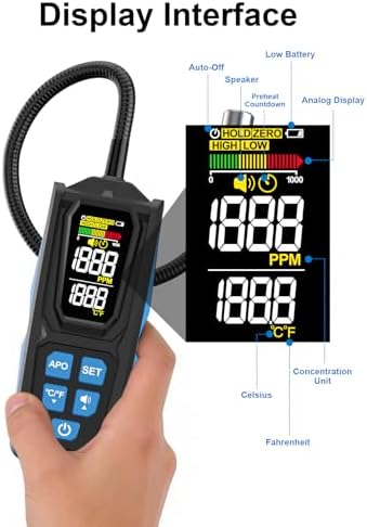 Freon Leak Detector, HVAC Freon Leak Detector, Automotive AC Leak Detection Kit, Sensitive AC Leak Detector HVAC for R12 R22 R134a R1234 R1234yf R600a R410a CFCs HCFCs HFCs HFOs HCs