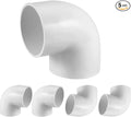5PCS 1-1/2" 90 Degree Elbow PVC Pipe Fitting Adapter Coupling Connector Schedule 40 Slip (Socket x Socket) White Color