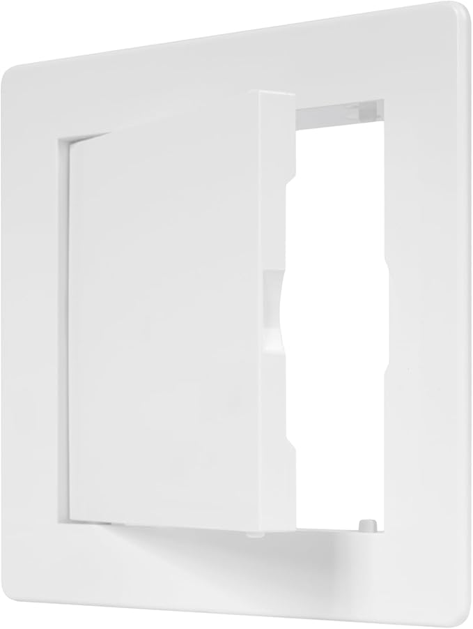 4" x 4" White Plastic Access Panel. Service Shaft Door Panel. Plumbing, Electricity, Heating, Alarm Wall Access Panel for Drywall. Bathroom Services Access Hole Cover.