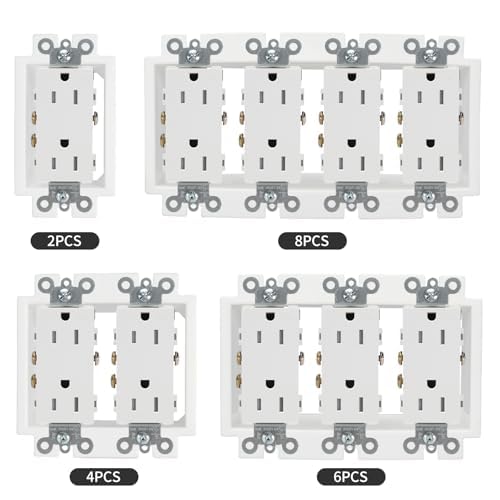 5PCS BE2 Electrical Outlet Box Extender with20 Screws, Two Gang Power Switch Receptacles Accessories,2-Gang Box Electrical Power Outlet Box Extender (SLK2) (5)
