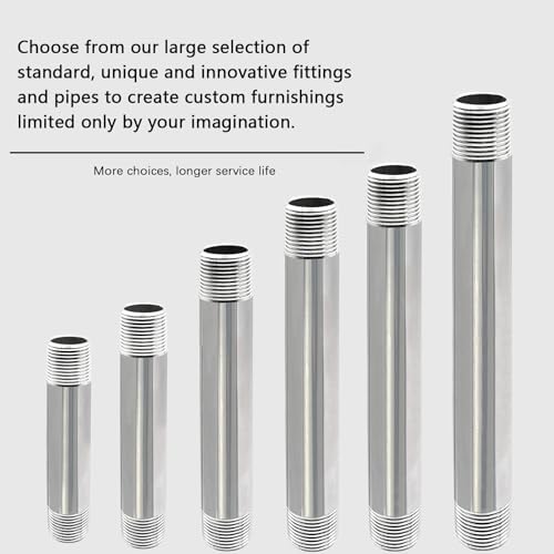 GeilSpace 1/2" x 36" 304 Stainless Steel Nipple Pipe Fitting, NPT Threaded