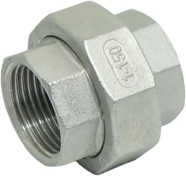 1 Piece Cast Pipe Fittings Threaded Union - 1" NPT Female Fitting Stainless Steel 304, Class 150