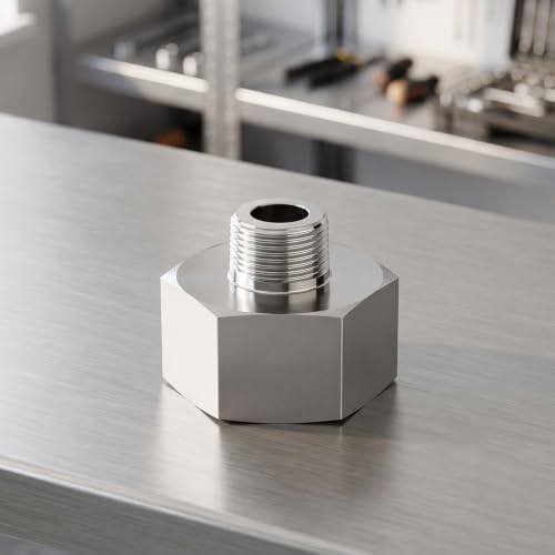 TAISHER 1PCS 304 SS Hex Reducer Adapter 3" NPT Female x 2"NPT Male