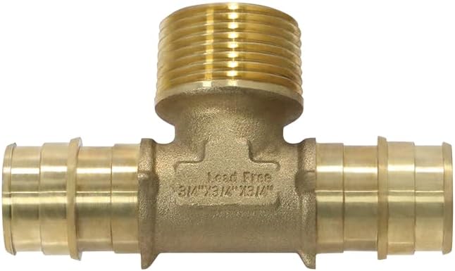 XFITTING Pex A 3/4 Inch x Pex A 3/4 Inch x 3/4 Inch Male NPT Tee, Pex A Male NPT Tee, 29-6-2=2XX, 2 Pieces