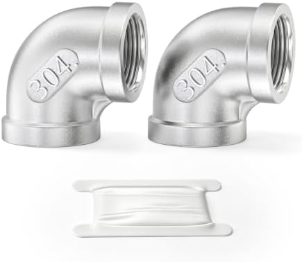 TAISHER 2PCS 304 Stainless Steel 90 Degree elbow,1-1/4" NPT Female Pipe to 1-1/4" NPT Female 304 Stainless Steel Pipe Fitting