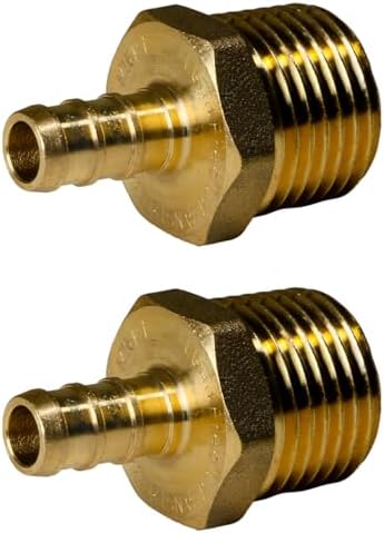 XFITTING 3/8 inch Pex x 1/2 inch Male NPT Adapter, 24-4-8=2X, 2 Pieces