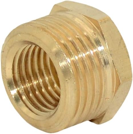 2pcs 1/4" NPT Male To 1/2" NPT Female Brass Reducer Thread Hex Bushing Brass Threaded Pipe Fitting,Hex Reducing Convert Adapter Pipe Fitting (1/4"*1/2")