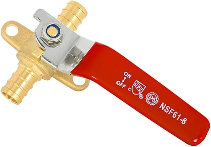40-Pack EFIELD 1/2-inch Crimp Pex Brass Full Port Shut-off Ball Valve with Drop-ear, Red and Blue Levels, ASTM F1807 (10, 1/2-inch),(VALVE213-40PCS)