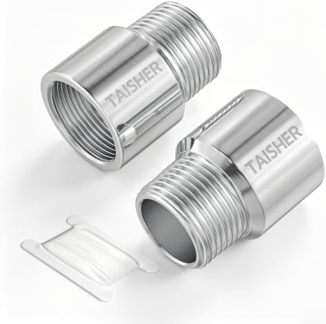 TAISHER 2Pcs 316 Nipple Cast Pipe,1"Male NPT x 1"Female NPT, 2"(L)
