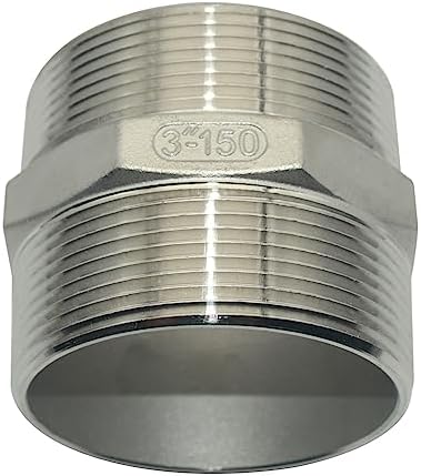 1/8" ~3" NPT Male Threaded Hex Nipple,Stainless Steel 304 Quick Coupler Pipe Fitting (3")