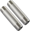 Beduan Stainless 1/4 NPT Male Threaded 6" Length Nipple Pipe Fitting 2 PCS