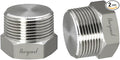 npt 1 stainless steel Male Thread hex Head water Pipe fitting, adapt to cap brass fitting manifold(Pack of 2)