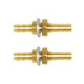 Joywayus 3/16'' Hose Barb Thru-Bulk Head Fuel Hex Union Fitting Intersection/Split Brass Water/Fuel/Air (Pack of 2)