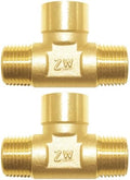 Joywayus 2Pcs Brass Tee Pipe Fitting 1/2"NPT Male-Female-Male 3-way Adapter