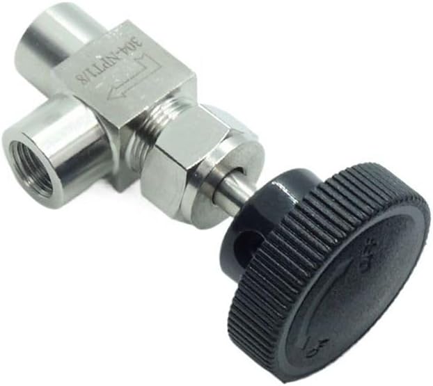 1 Piece Stainless Steel 304 Instrument Gas Angle Needle Valve 1/8" NPT Female x 1/8 NPT Female