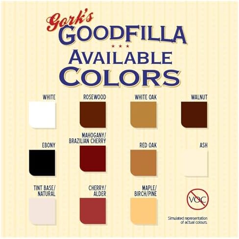 Water-Based Wood & Grain Filler (Trowel Ready) - Ebony - 1 Quart By Goodfilla | Replace Every Filler & Putty | Repairs, Finishes & Patches | Paintable, Stainable, Sandable & Quick Drying