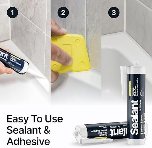 Hemway Kitchen & Bathroom Crystal Clear Sealant & Adhesive - 300ml 1 Pack