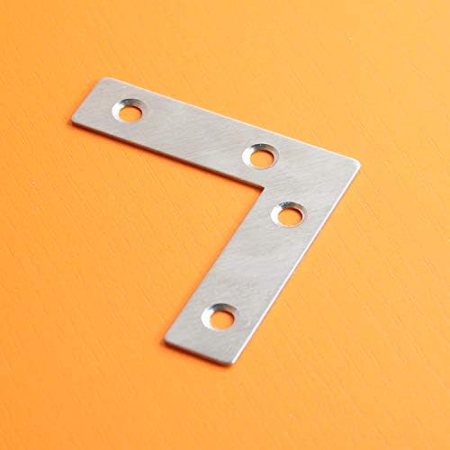 Stainless Steel L Shape Flat Corner Brace Bracket for Wood, Metal Fixing Joining Support Brace for Shelves, Furniture and Cabinet 10Pack(60x60mm)