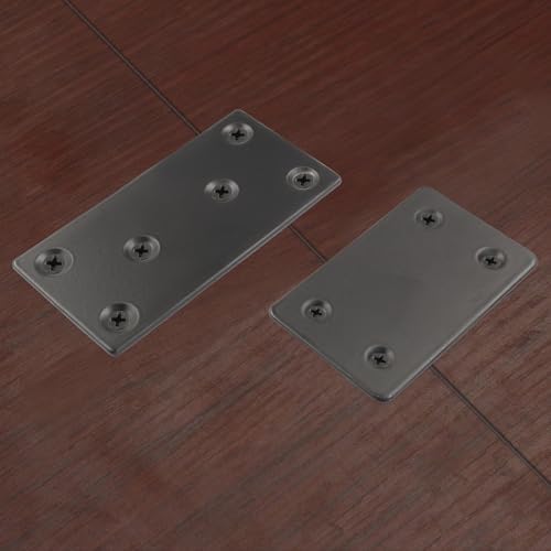 Bonsicoky 8 Pcs Flat Straight Brace Brackets, Black, 3.15"x1.5" + 2.4"x1.5"