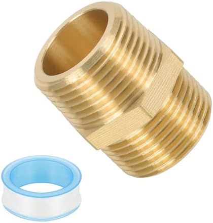 PATIKIL 3/4" G Male x 3/4" NPT Male Brass Pipe Fitting, Pipe Extension Connectors Reducer Adapter for Air LP Gas with PTFE Tape - 1PCS