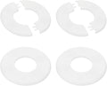 PATIKIL Wall Split Flange 105mm / 4.1" OD, 4 Pcs Round Escutcheon Plate Cover PPR Plumbing Cover Plates with Self-Adhesive Tape for 44mm / 1.7" Dia Water Pipe Faucet, White