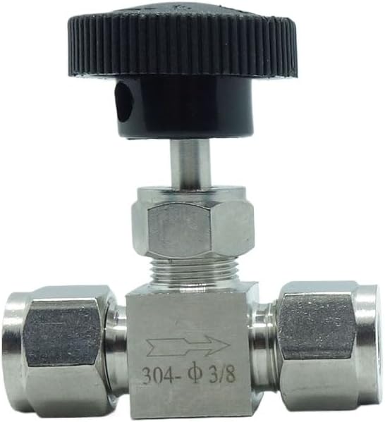 1 Piece Stainless Steel 304 3/8" Tube OD Double Ferrule Compression Fitting Instrument Needle Valve