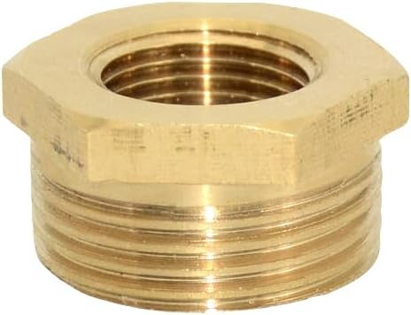 2pcs 3/8" NPT Male To 3/4" NPT Female Brass Reducer Thread Hex Bushing Brass Threaded Pipe Fitting,Hex Reducing Convert Adapter Pipe Fitting (3/8"*3/4")