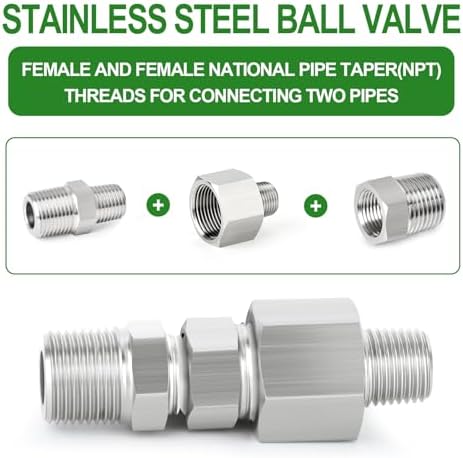 TAISHER 5PCS 304 Stainless Steel Pipe Fitting, Reducer Adapter, 3/8" NPT Male x 3/4" NPT Female