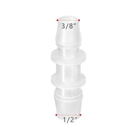 Quickun Plastic Hose Barb Reducer Fitting 1/2" to 3/8" Barbed Reducing Union Adapter Splicer Mender Joint Fitting (Pack of 5)