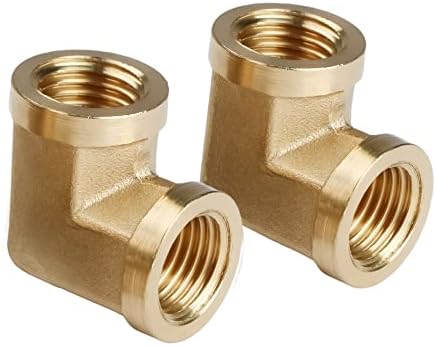 U.S. Solid 2pcs 90 Degree Barstock Street Elbow Brass Pipe Fitting 1/4" NPT Female Pipe to 1/4" NPT Female
