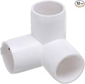 12Pcs 3/4" Elbow PVC Fitting, SCH40 3-Way Tee Furniture Grade PVC Pipe Fitting, DIY Corner Elbow Connector for Building Furniture, Greenhouse Frame Connection, Socket x Socket