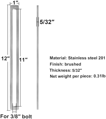 6 Pack 12" x 1" Adjustable Slotted Mending Plates, Stainless Steel