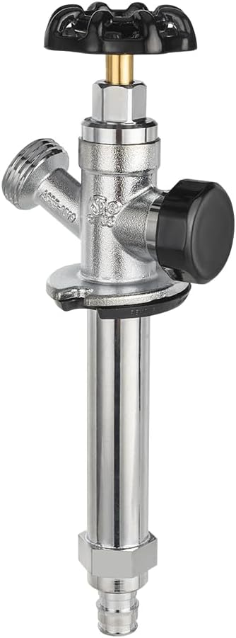 EFIELD 4-inch Anti-Siphon Frost Free Sillcock, 1/2 inch Pex-A Expansion Connection X 3/4 inch Hose Bibb, Chrome Plated Brass Body-4 Inch Length,(SILLCOCK034)