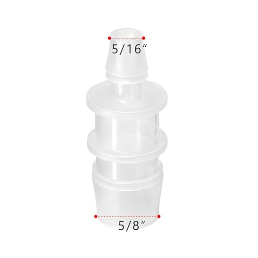 Quickun Plastic Hose Barb Reducer Fitting 5/16" to 5/8" Barbed Reducing Union Adapter Splicer Mender Joint Fitting (Pack of 5)