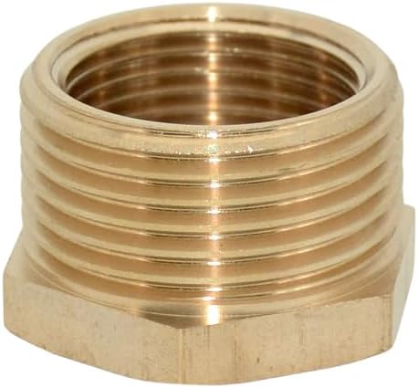 2pcs 3/4" NPT Male To 1" NPT Female Brass Reducer Thread Hex Bushing Brass Threaded Pipe Fitting,Hex Reducing Convert Adapter Pipe Fitting (3/4"*1")