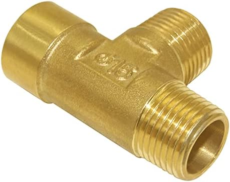 Joywayus Brass Tee Pipe Fitting 1/2" NPT Male-Male-Female 3-way Adapter